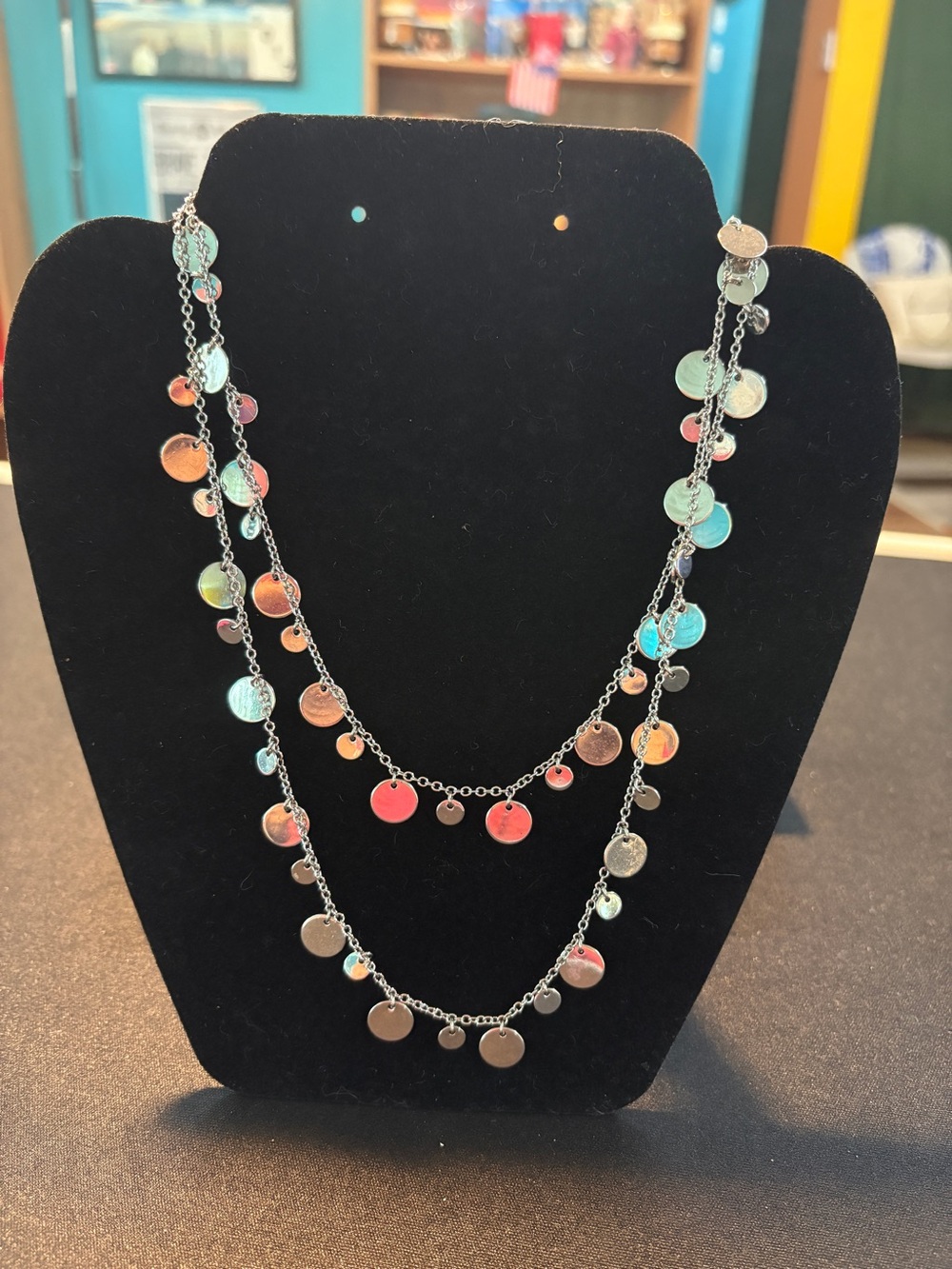 Layered Multicolor Disc Necklace - Women Jewelry
